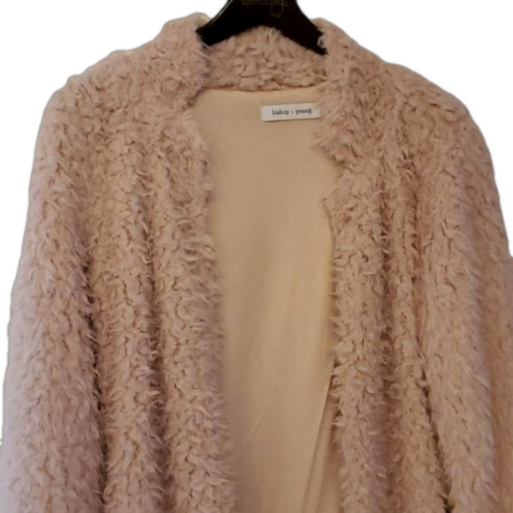 Anthropologie Bishop + Young Pink Fuzzy Jacket Size Small - Picture 4 of 8